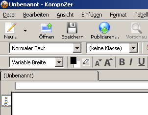 Startfenster KompoZer DE 0.77