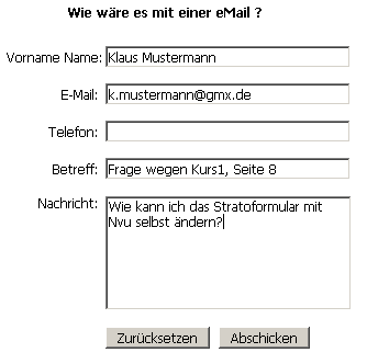 Das fertige Standardformular