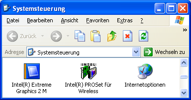 extrem graphics in der Systemsteuerung